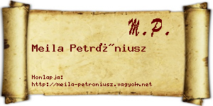 Meila Petróniusz névjegykártya
